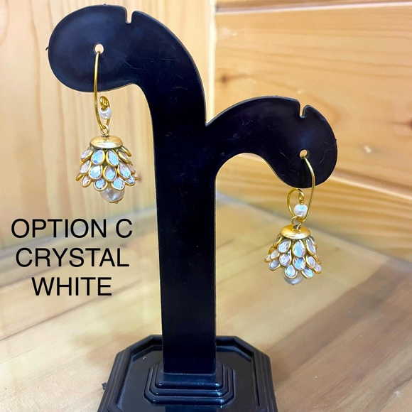 Ethnic Versatile Dangling Earrings w/ Stonework and Pearls - In Many Colors! - Picture 5 of 16